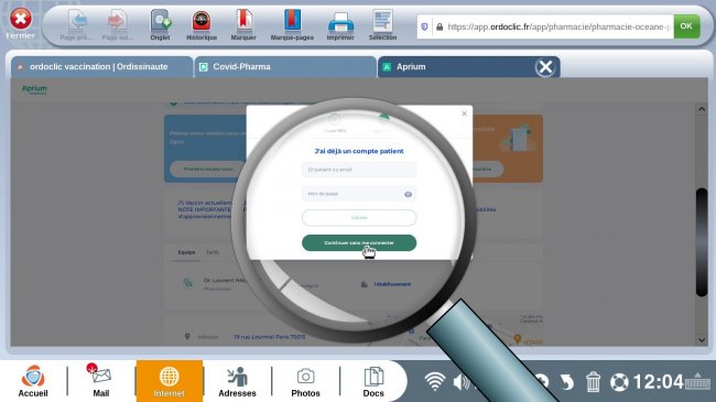 inscription sur le site covid pharma