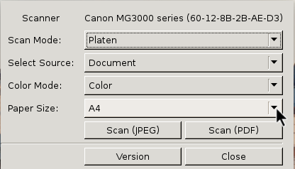 Format du document scanné