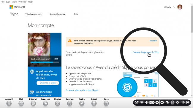 ouvrir skype pour le web