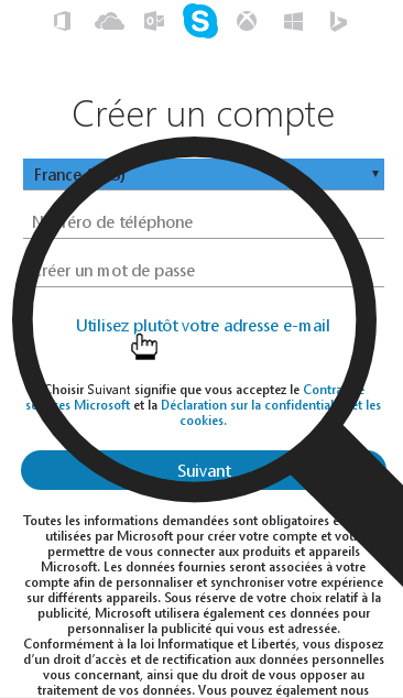 créer un compte par téléphone