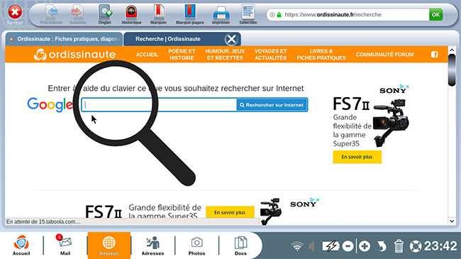 rechercher via le moteur de recherche