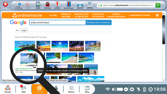 Rechercher la photo souhaitée sur internet.