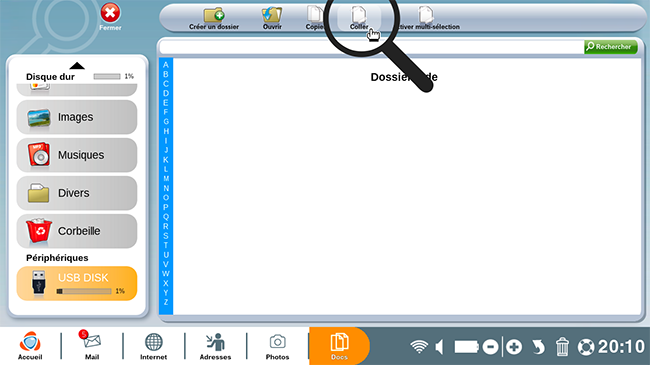 Coller les photos sur ma clé USB.