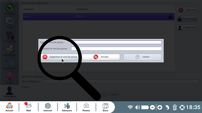 suppression du mot de passe 