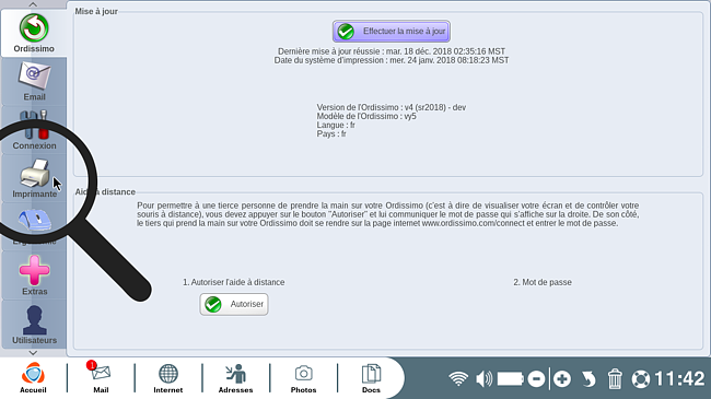 Accéder au panneau de configuration de l'imprimante