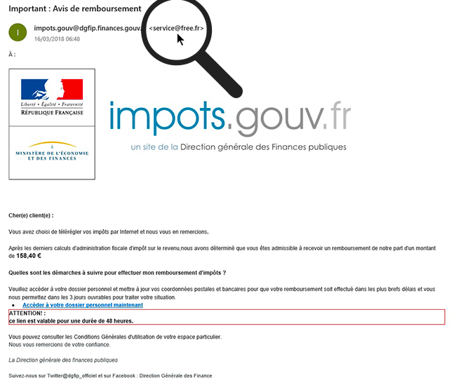 Vérifier l'adresse e-mail de l'expéditeur