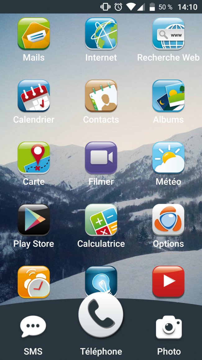 écran d'accueil du smartphone