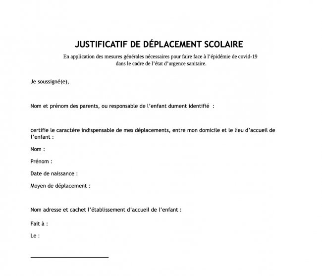 deplacement scolaire