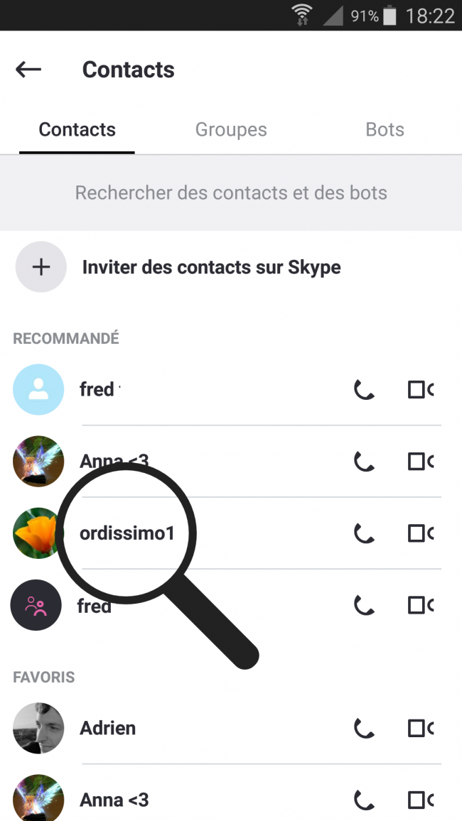 ouvrir un contact