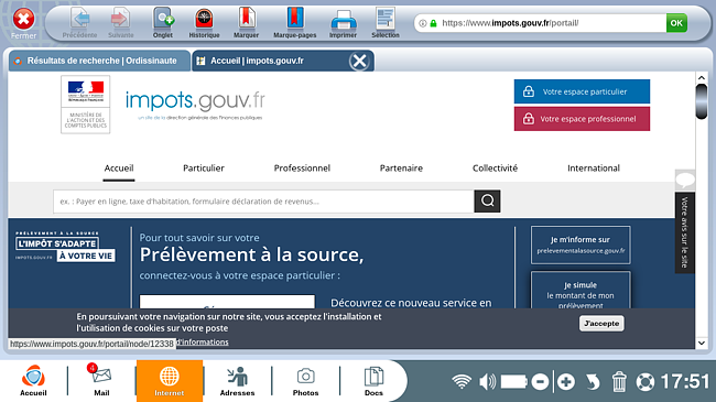 Page d'accueil du site.