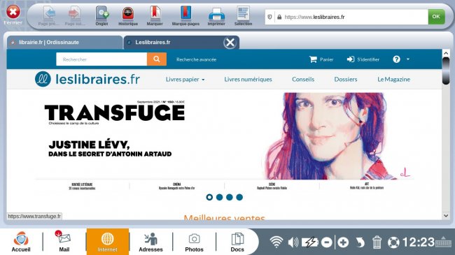 page d'accueil du site