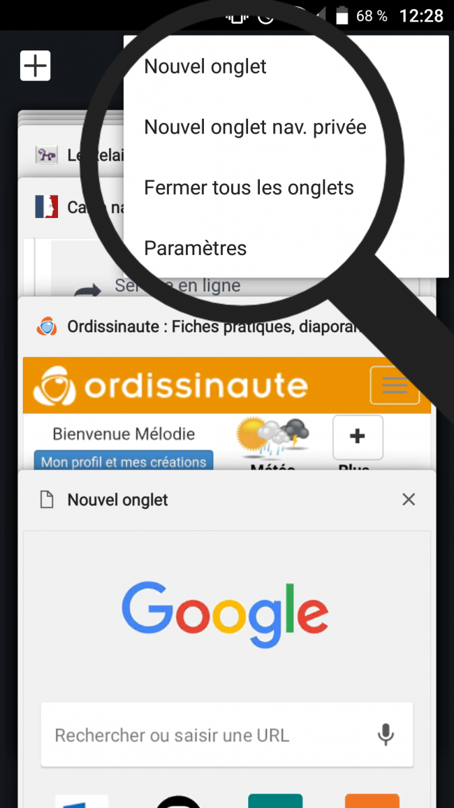 sélectionner les options