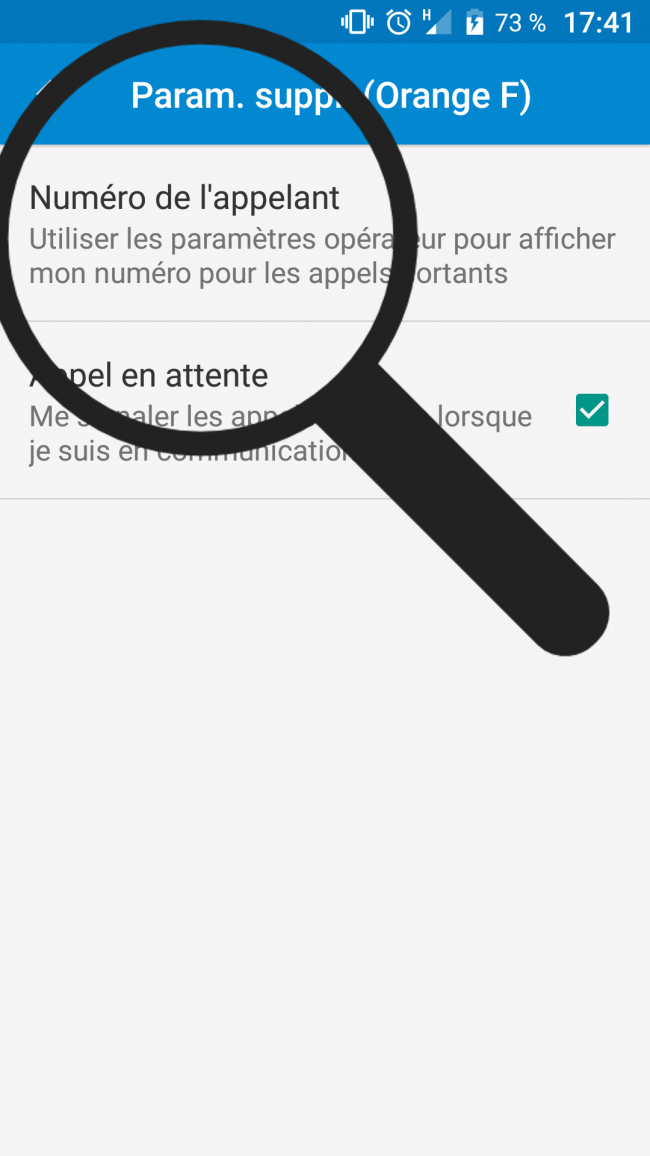 cliquer sur numéro de l'appelant