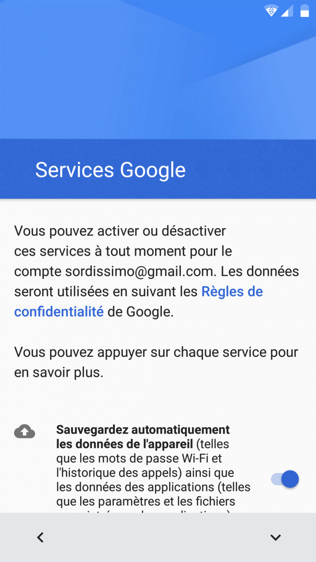 modifier les informations du compte google