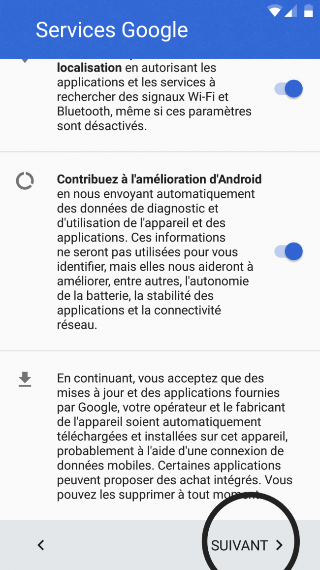 modifier les informations du compte google