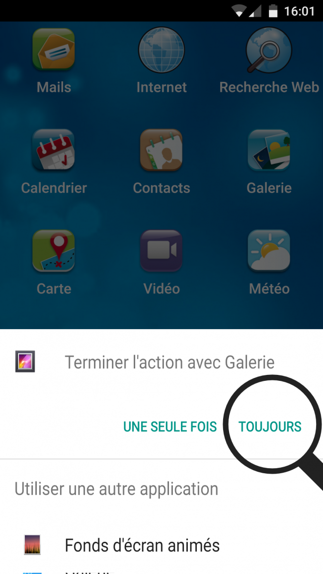 continuer l'action avec la galerie