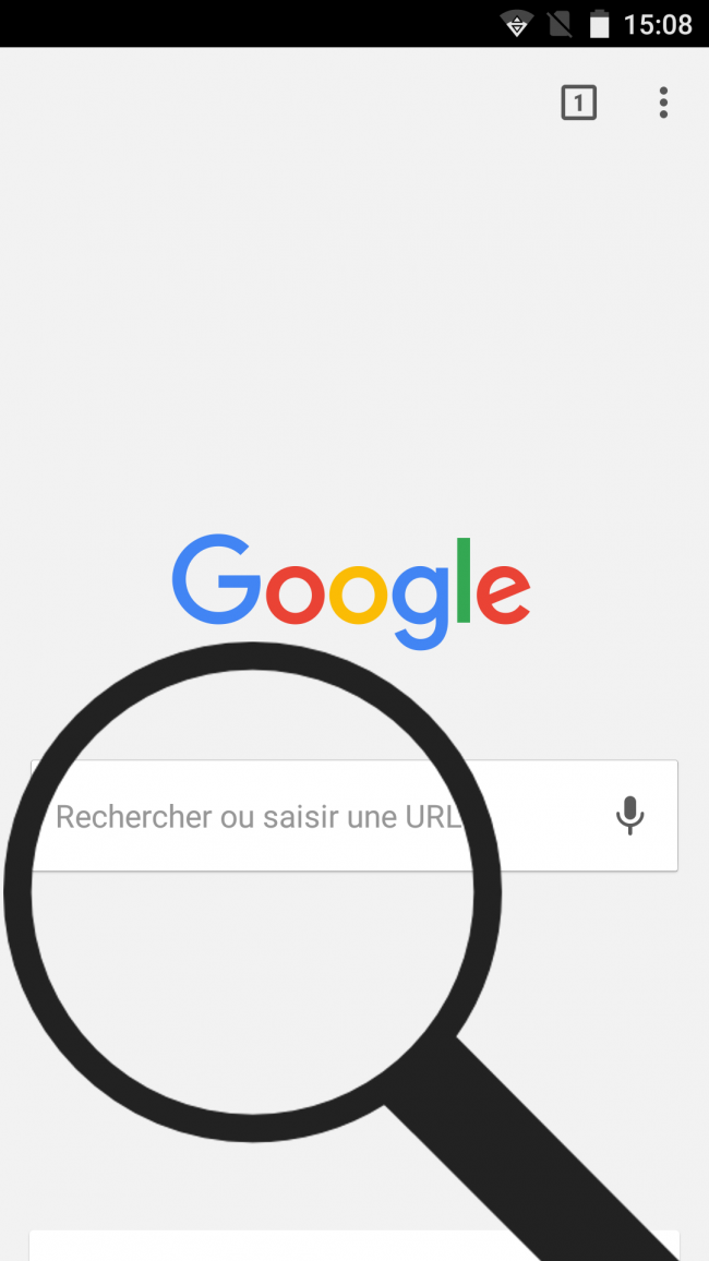 ecrire les mots clefs de la recherche