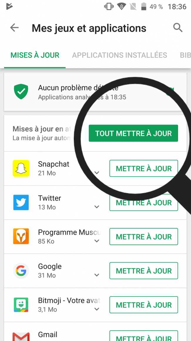 mettre à jour toutes les applications