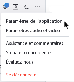 paramètre de l'application