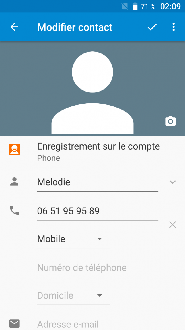 modifier mon contact
