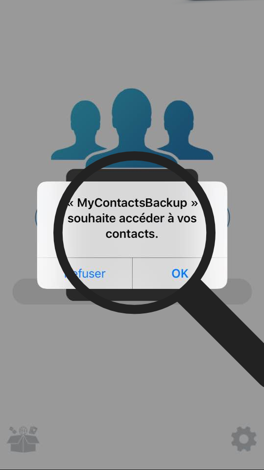 autoriser l'accès de l'application aux contacts