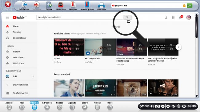lancer sa recherche youtube