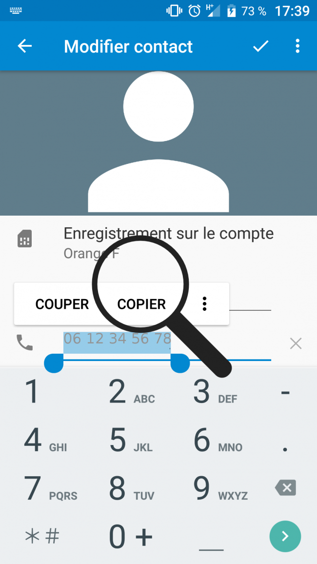 copier son contact