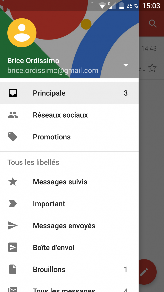 paramètres de la messagerie