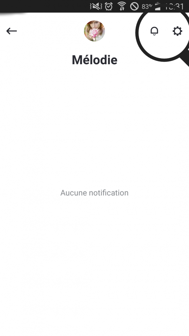 affichage des notifications