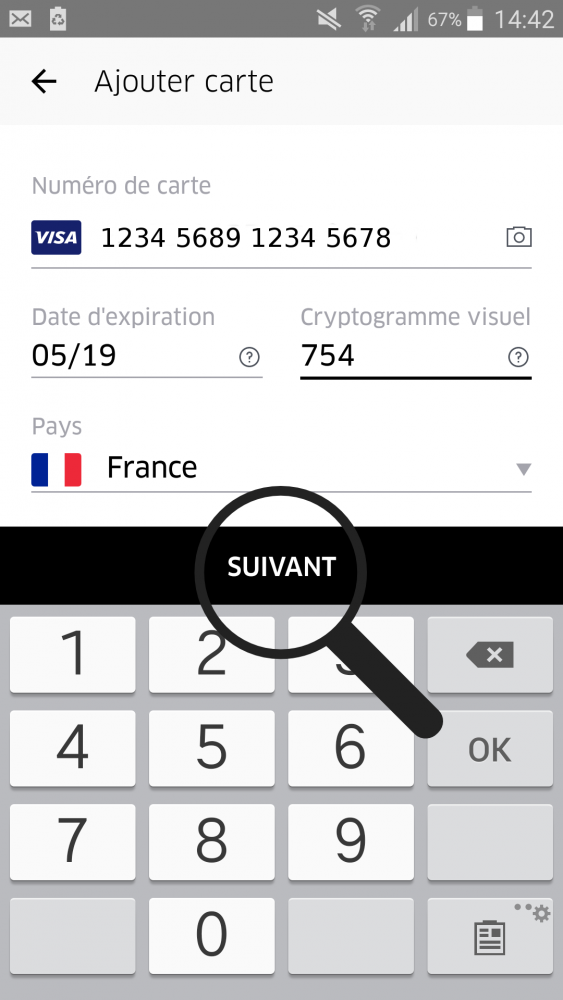 ajouter une carte bancaire sur uber