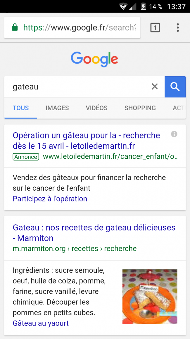 résultat de sa recherche