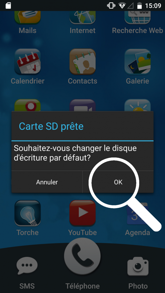 choisir la carte SD