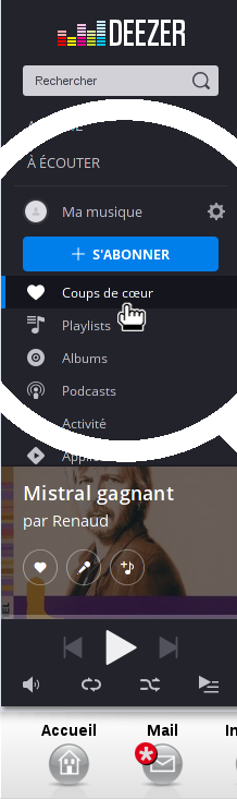 retrouver les favoris deezer