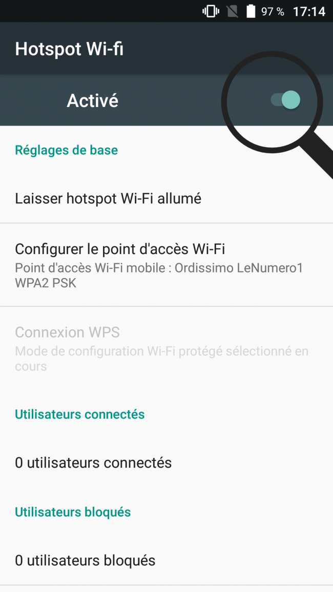 activer le hotspot