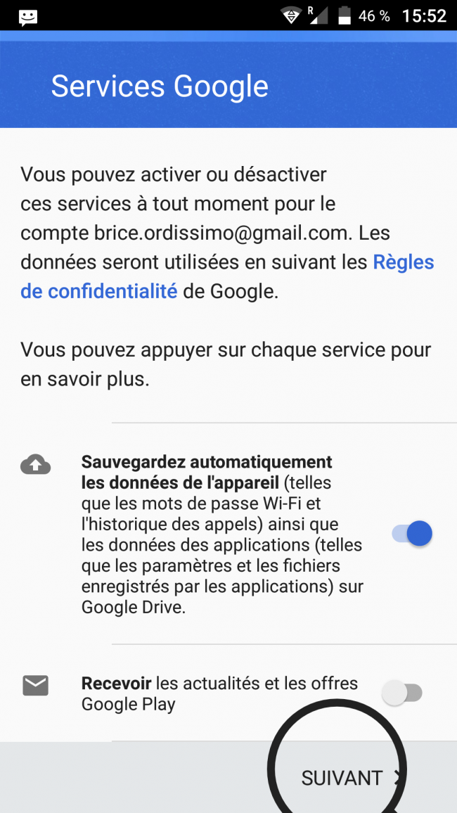 activer les services google