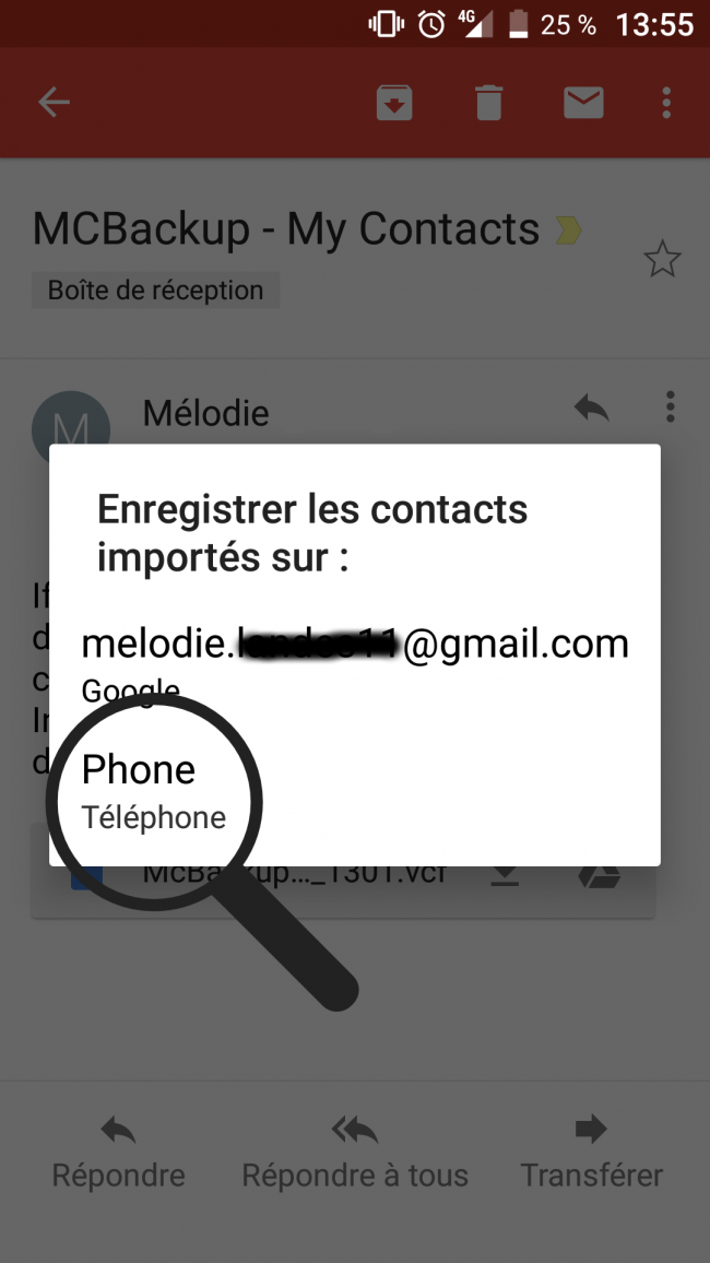 enregistrer ses contacts