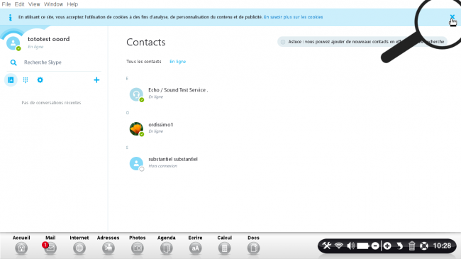 enlever les cookies de skype