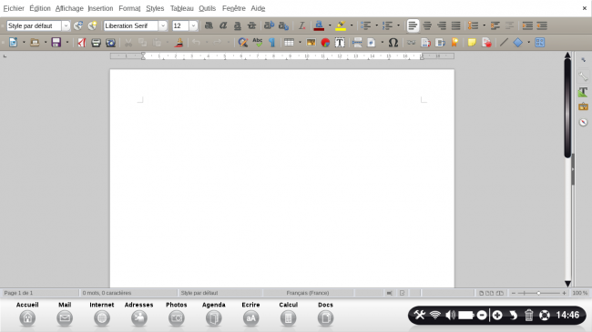 page d'accueil libre office