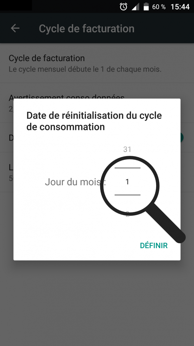 modifier la date de facturation