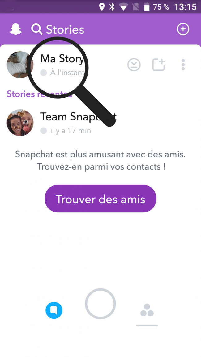 apercevoir ma story