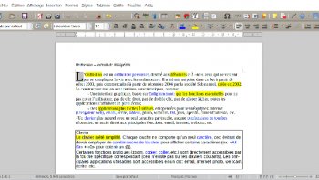 vignette mise en valuer texte selectionne libreoffice writer